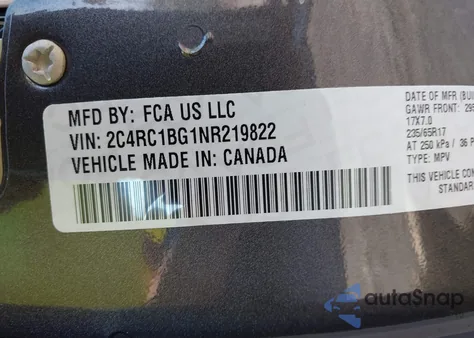2022 Chrysler Pacifica Touring L from USA, damaged, VIN 2C4RC1BG1NR219822